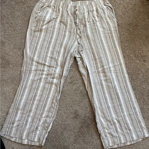Briggs New York Tan Striped Wide Leg Pants